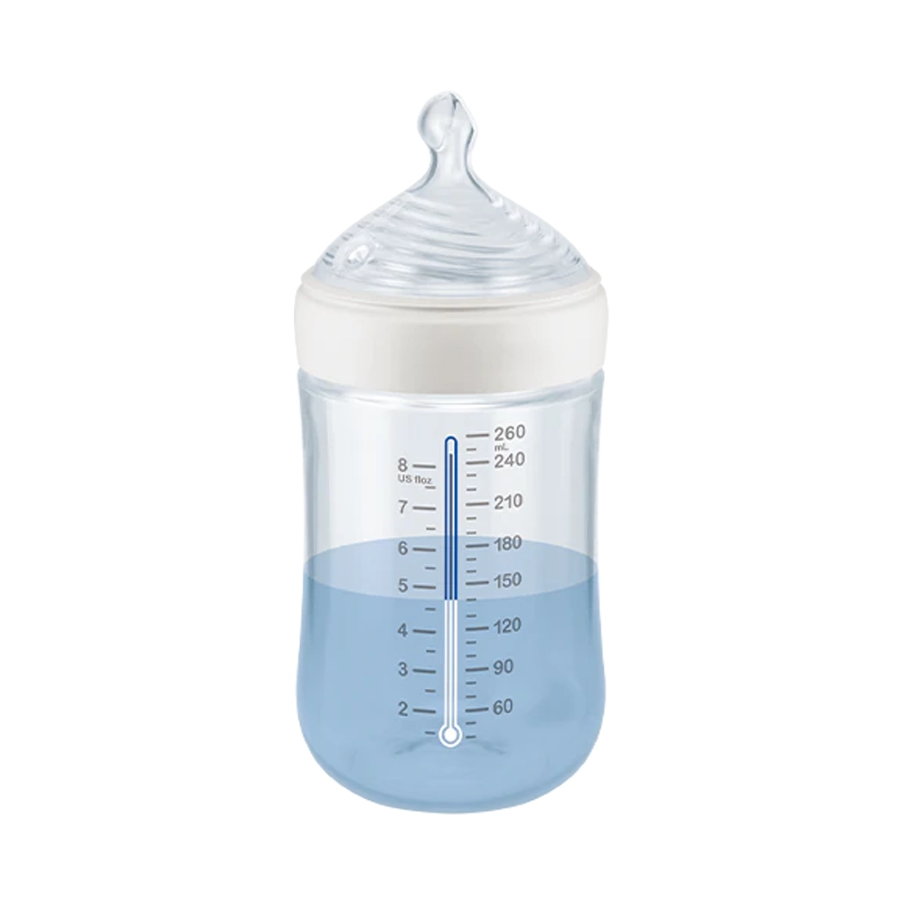 NUK - FOR NATURE Μπιμπερό ΘΣ Medium με Δείκτη Ελέγχου Θερμοκρασίας (γκρι) - 260ml 10742004